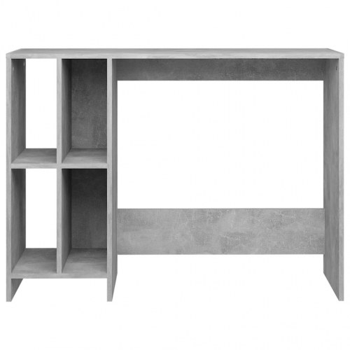Skrivebord med 4 hylder - betongrå, 102,5 x 35 x 75 cm