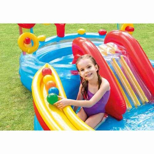 Oppustelig Pool til Børn Intex Legeplads Regnbue 297 x 135 x 193 cm 381 L
