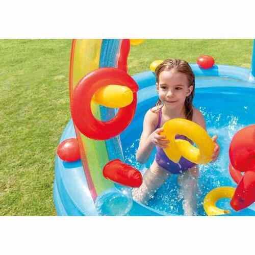 Oppustelig Pool til Børn Intex Legeplads Regnbue 297 x 135 x 193 cm 381 L