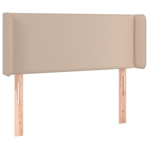 Sengegavl med LED-lys 83x16x78/88cm kunstlæder cappuccinofarvet