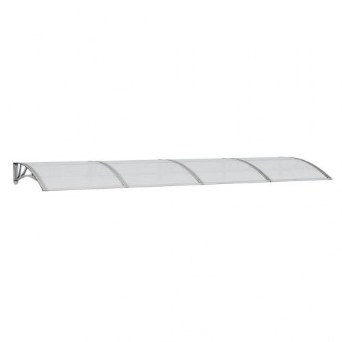 Dørmarkise grå 350 × 100 cm i polycarbonat
