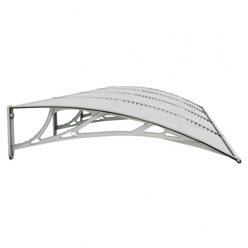 Dørmarkise grå 350 × 100 cm i polycarbonat