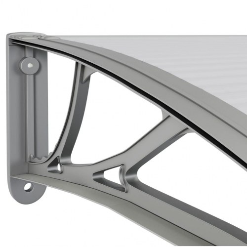 Dørmarkise grå 350 × 100 cm i polycarbonat