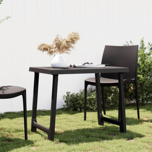 Campingbord 79×56×64 cm i PP med trælook - antracitgrå