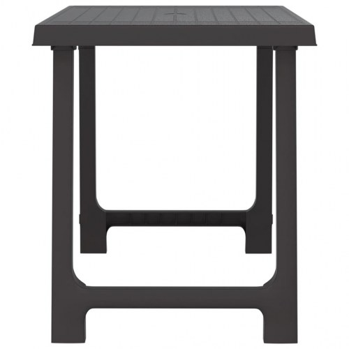 Campingbord 79×56×64 cm i PP med trælook - antracitgrå