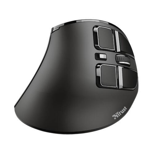 Trådløs mus Trust Voxx Ergonomisk Vertikalt Bluetooth Genopladelig Sort 2400 dpi