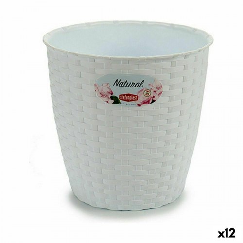 Stefanplast urtepotte - hvid plastik 19 × 17,5 × 19 cm (12 stk.)