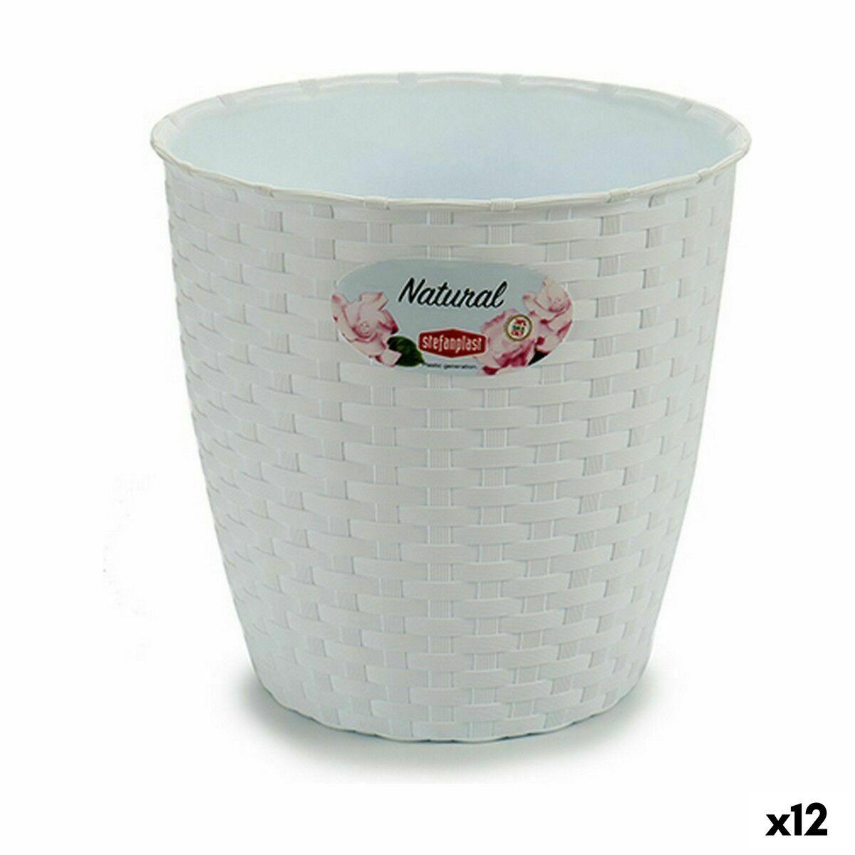 Stefanplast urtepotte - hvid plastik 19 × 17,5 × 19 cm (12 stk.)