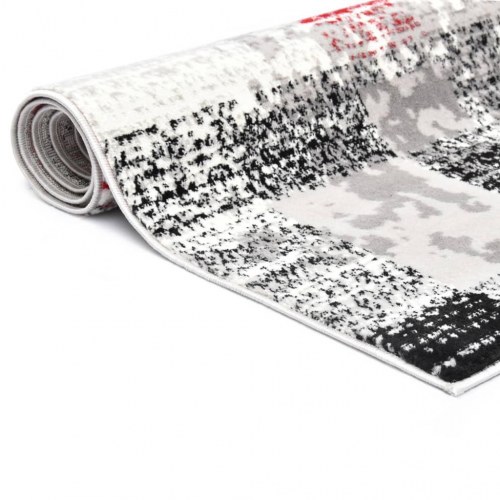 Gulvtæppe 160 x 230 cm PP grå og rød