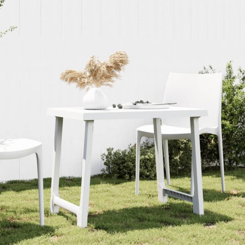 Campingbord i PP trælook - 79 × 56 × 64 cm, hvid