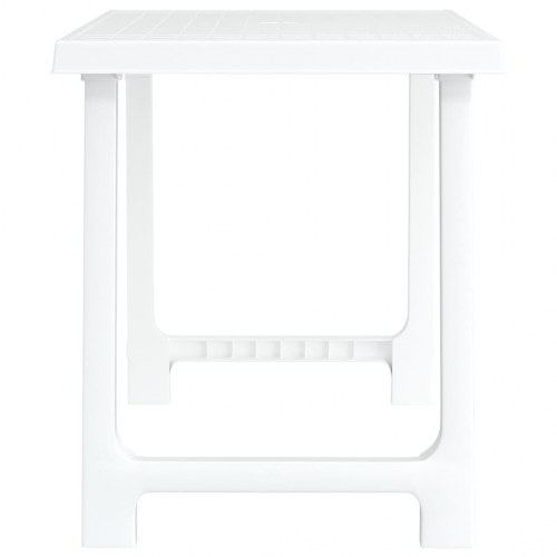 Campingbord i PP trælook - 79 × 56 × 64 cm, hvid