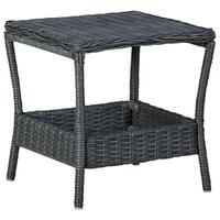 Havebord 45x45x46,5 cm polyrattan mørkegrå