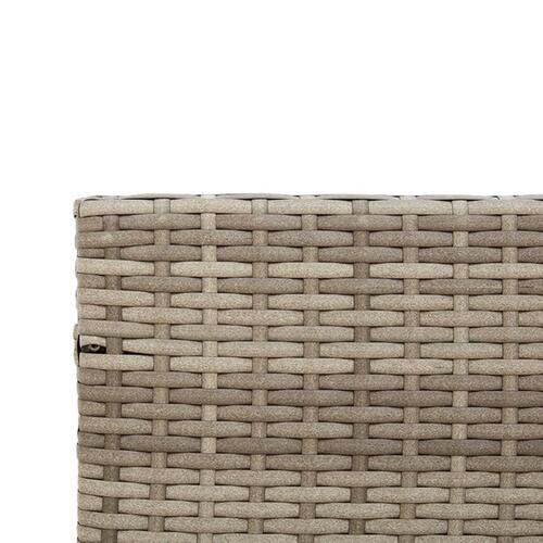 Havesofa med bord og hynder L-formet polyrattan grå