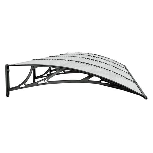 Dørbaldakin 350x100 cm polycarbonat sort