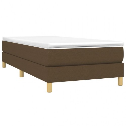 Boxspring sengeramme i stof - mørkebrun 90×200 cm