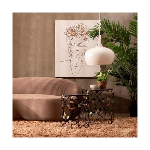 Sofabord 42,93 x 42,93 x 50,04 cm Krystal Sort Gylden Metal (2 enheder)