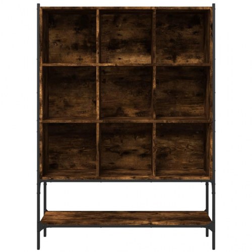 Bogreol 102×30×141,5 cm - konstrueret træ i røget egetræsfarve