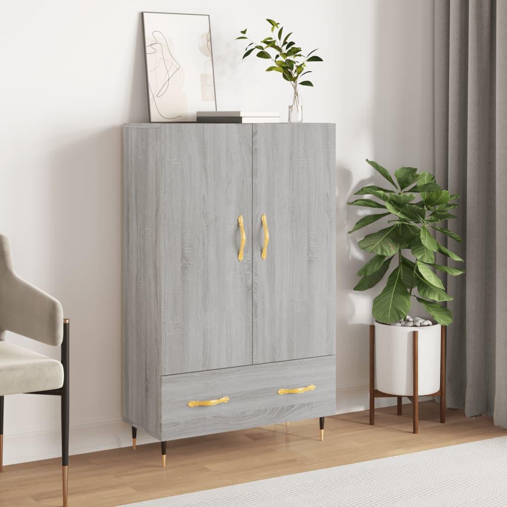 Skab 69,5×31×115 cm i konstrueret træ - grå sonoma-eg