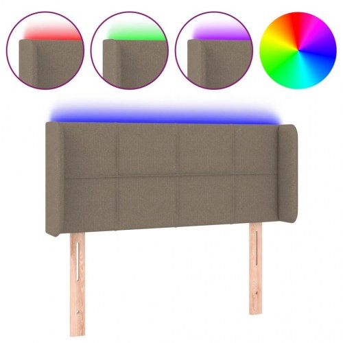 Sengegavl med LED-lys 83 x 16 x 78/88 cm - gråbrun