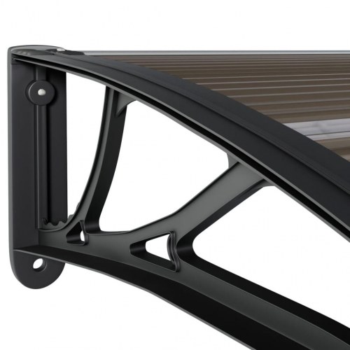 Dørmarkise 400 × 100 cm - sort polycarbonat