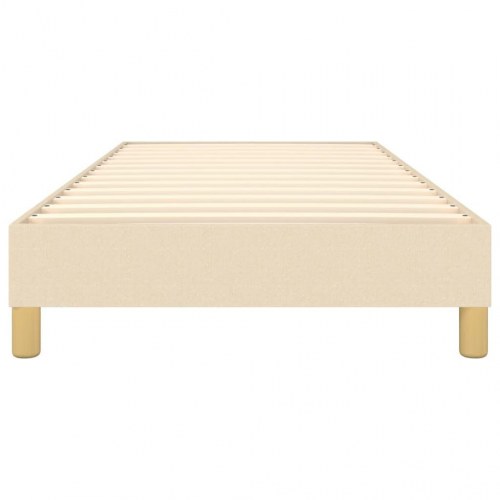 Boxspring sengeramme 90x200 cm - stof, cremefarvet