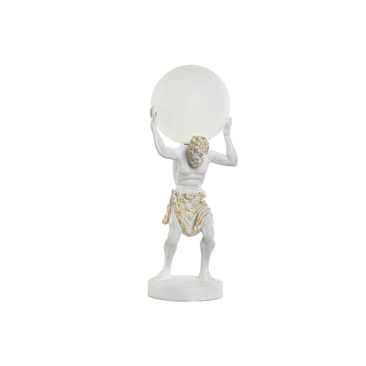 Bordlampe Home Esprit Hvid Gylden Harpiks Plastik 220 V 18 X 17 X 44 Cm