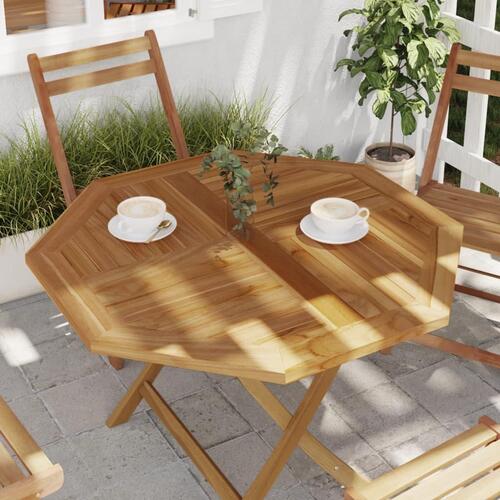 Bordplade 90x90x2,5 cm ottekantet massivt teaktræ