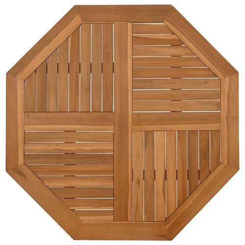 Bordplade 90x90x2,5 cm ottekantet massivt teaktræ