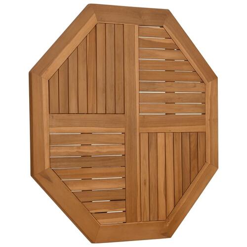 Bordplade 90x90x2,5 cm ottekantet massivt teaktræ