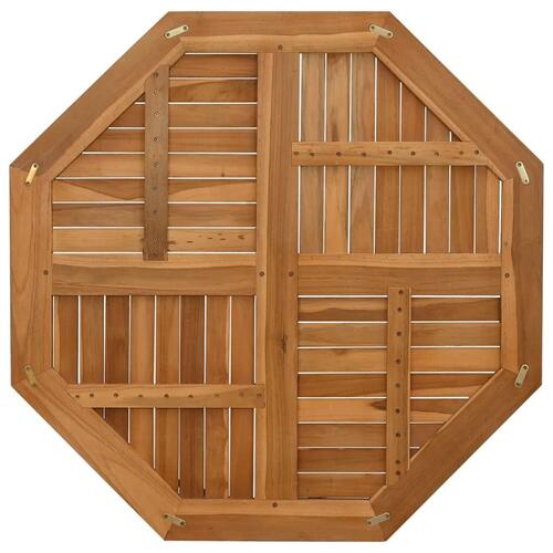 Bordplade 90x90x2,5 cm ottekantet massivt teaktræ