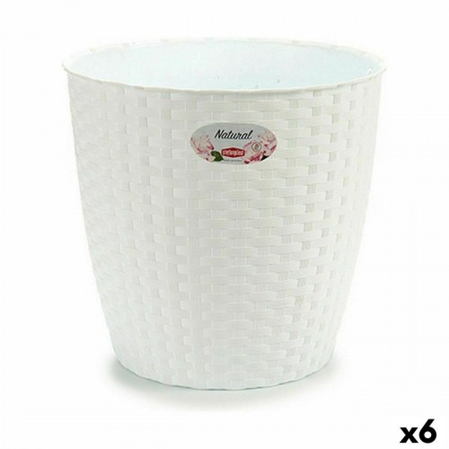 Stefanplast urtepotte - hvid plastik, 29 × 27 × 29 cm (6 stk.)