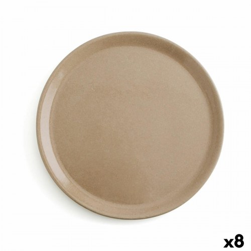 Anaflor flad middagstallerken i bagt ler, beige Ø 31 cm - 8 stk.