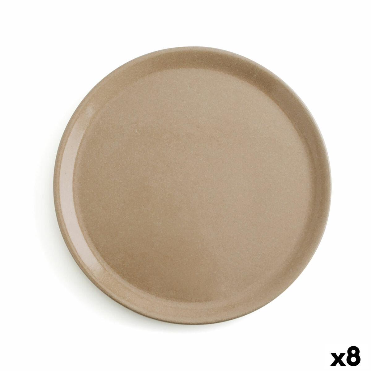 Anaflor flad middagstallerken i bagt ler, beige Ø 31 cm - 8 stk.