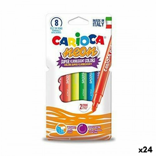 Carioca Neon markeringstuscher - multifarvet, 24 enheder