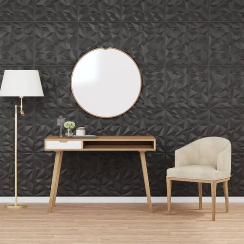 Vægpaneler 12 stk. 50x50 cm 3 m² XPS ametyst sort