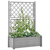 Plantekasse med espalier 100x43x142 cm PP stengrå