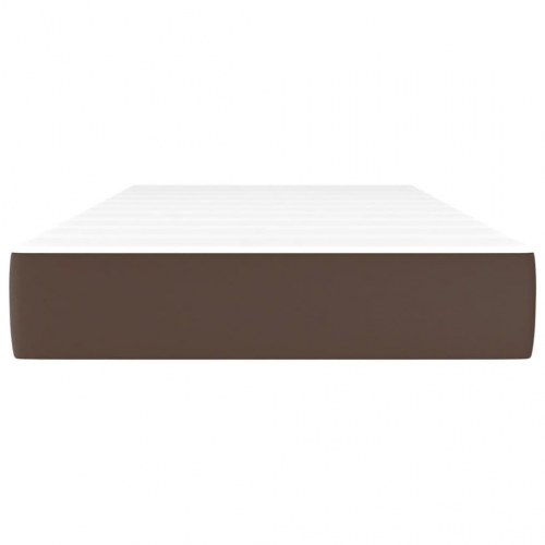 Springmadras med pocketfjedre medium 100x200x20 cm kunstlæder brun