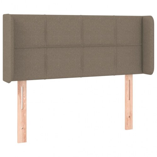 Sengegavl med LED-lys i stof - gråbrun 93 x 16 x 78/88 cm