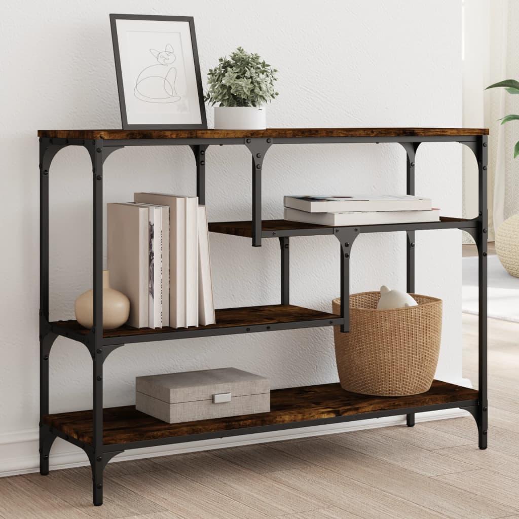 Konsolbord 100x30x75 Cm Konstrueret Træ Røget Egetræsfarve