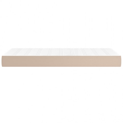 Springmadras med pocketfjedre - medium 100x200x20 cm, kunstlæder cappuccino