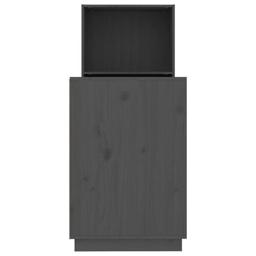 Skrivebord 110x53x117 cm massivt fyrretræ grå