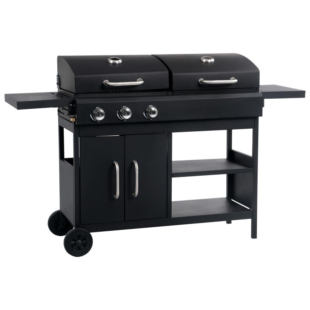 Gas- og kulgrill med 3 blus
