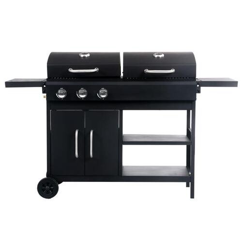 Gas- og kulgrill med 3 blus