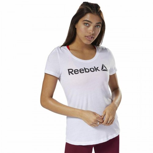 Reebok dame T-shirt med scoop-hals, hvid - XS