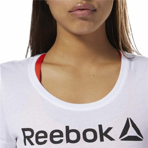 Reebok dame T-shirt med scoop-hals, hvid - XS