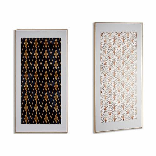 Lærred Geometri 61,5 x 3 x 121,5 cm (2 enheder)