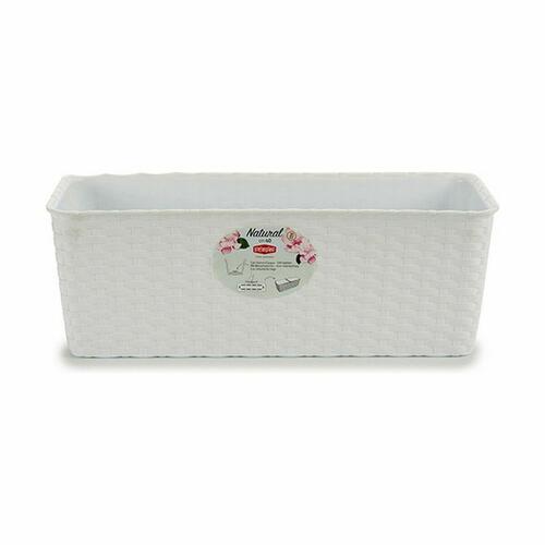 Plantekasse Stefanplast Hvid Plastik 39 x 13,5 x 15 cm (12 enheder)