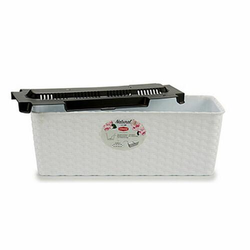 Plantekasse Stefanplast Hvid Plastik 39 x 13,5 x 15 cm (12 enheder)