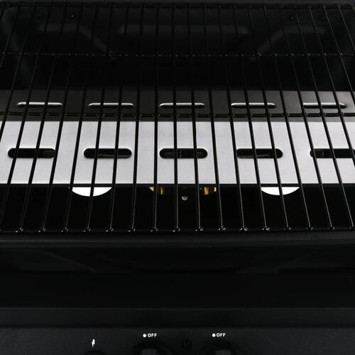Gasgrill med 3-lags sidebord sort