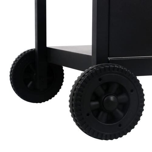 Gasgrill med 3-lags sidebord sort